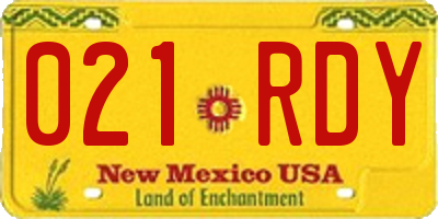 NM license plate 021RDY