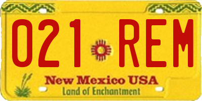 NM license plate 021REM