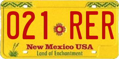 NM license plate 021RER