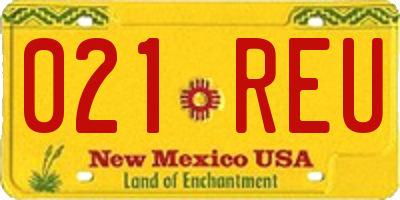 NM license plate 021REU