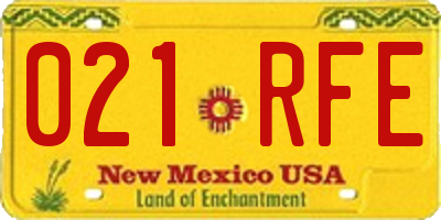 NM license plate 021RFE