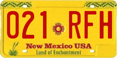 NM license plate 021RFH