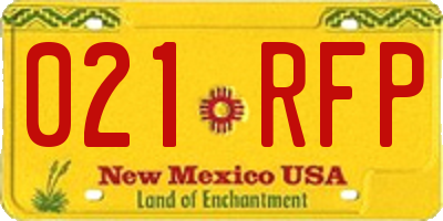 NM license plate 021RFP