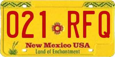 NM license plate 021RFQ