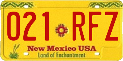 NM license plate 021RFZ