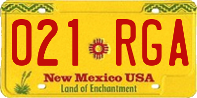 NM license plate 021RGA