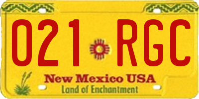 NM license plate 021RGC