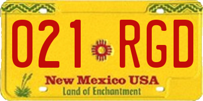 NM license plate 021RGD