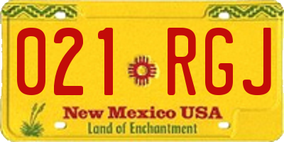 NM license plate 021RGJ