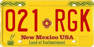 NM license plate 021RGK