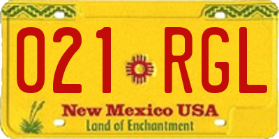 NM license plate 021RGL