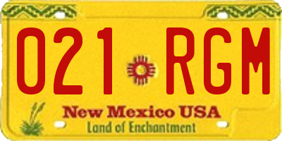 NM license plate 021RGM