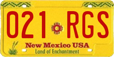 NM license plate 021RGS