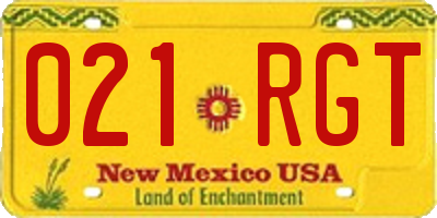 NM license plate 021RGT