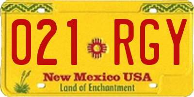 NM license plate 021RGY