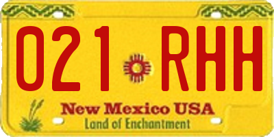 NM license plate 021RHH