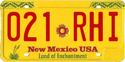 NM license plate 021RHI