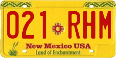 NM license plate 021RHM