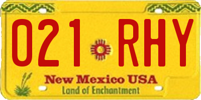 NM license plate 021RHY