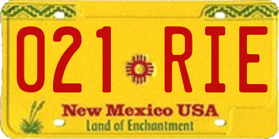NM license plate 021RIE