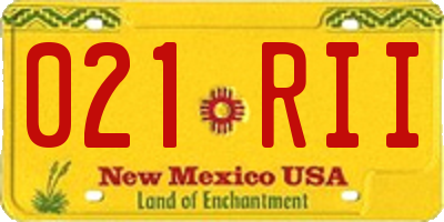 NM license plate 021RII