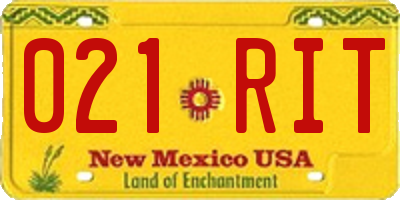 NM license plate 021RIT