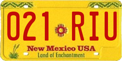 NM license plate 021RIU