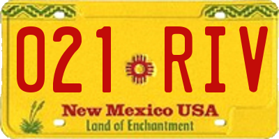 NM license plate 021RIV