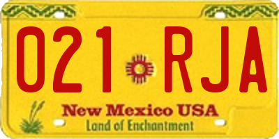NM license plate 021RJA