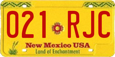 NM license plate 021RJC