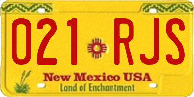 NM license plate 021RJS
