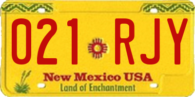 NM license plate 021RJY
