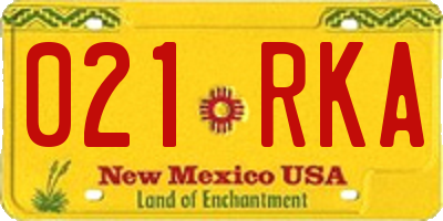 NM license plate 021RKA