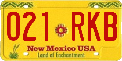 NM license plate 021RKB