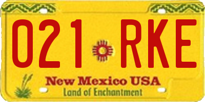 NM license plate 021RKE