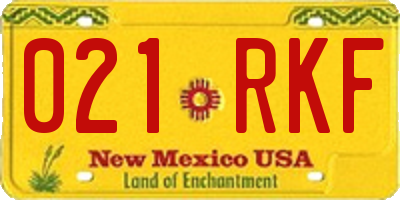 NM license plate 021RKF