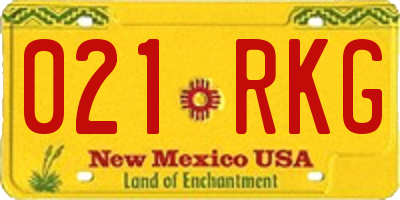 NM license plate 021RKG
