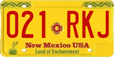 NM license plate 021RKJ
