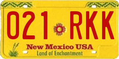 NM license plate 021RKK