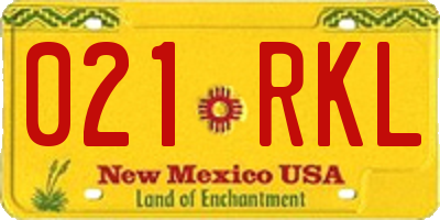 NM license plate 021RKL