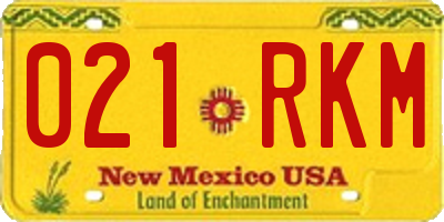 NM license plate 021RKM