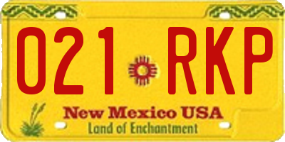 NM license plate 021RKP