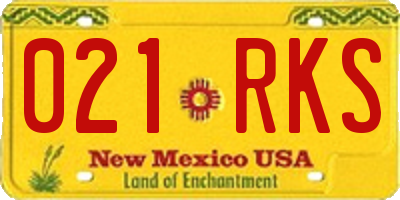 NM license plate 021RKS