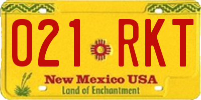 NM license plate 021RKT