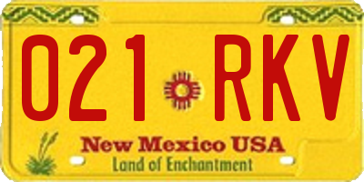 NM license plate 021RKV