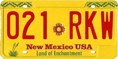 NM license plate 021RKW