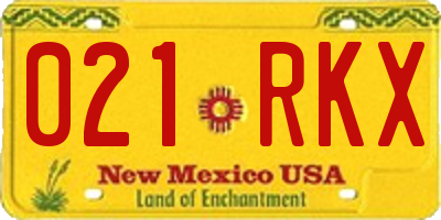 NM license plate 021RKX