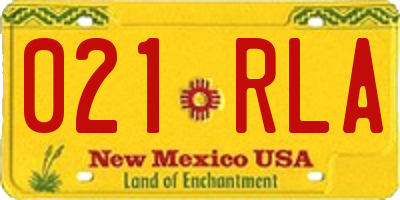 NM license plate 021RLA