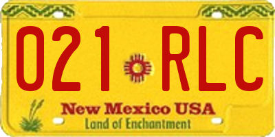 NM license plate 021RLC