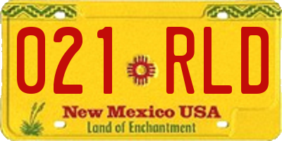 NM license plate 021RLD